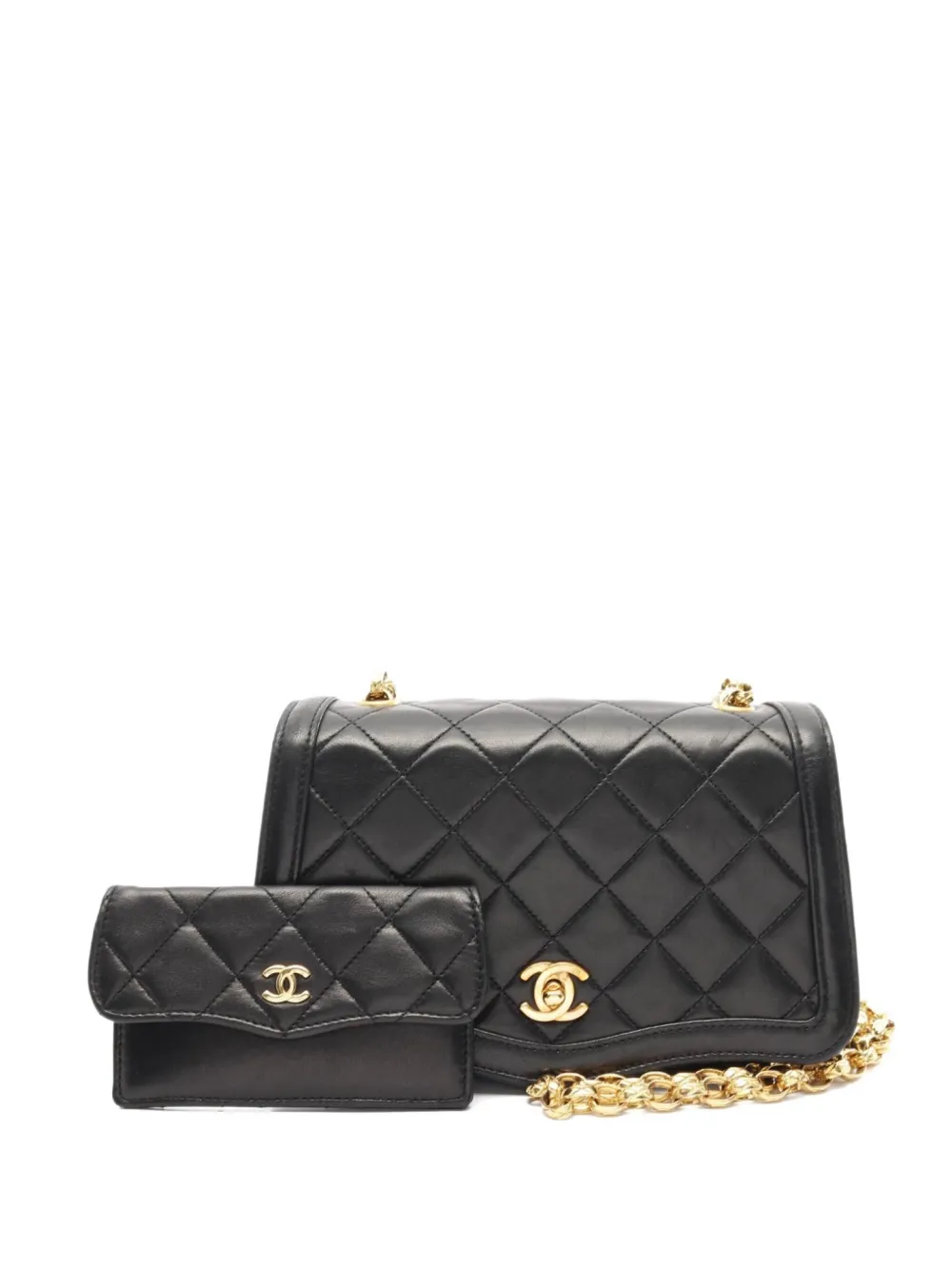 CHANEL Pre-Owned 1991-1994 CC turn-lock shoulder bag - ブラック CHANEL Pre-Owned 1991-1994 CC turn-lock shoulder bag - ブラック