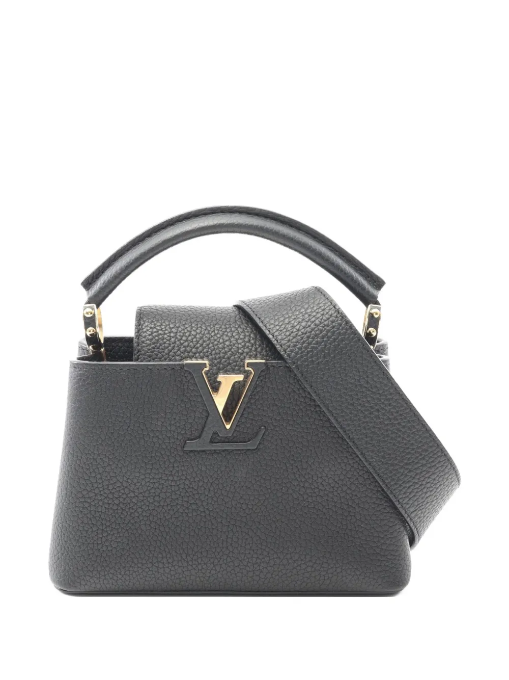 Louis Vuitton Pre-Owned 2021 mini Capucines leather handbag - ブラック Louis Vuitton Pre-Owned 2021 mini Capucines leather handbag - ブラック