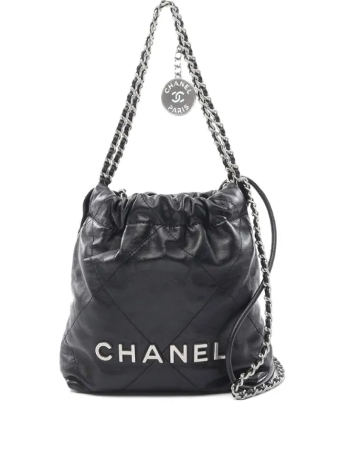 CHANEL Pre-Owned 2021 mini Chanel 22 diamond-quilting leather bag