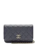 CHANEL Pre-Owned 2010s matelassé chain wallet - Blue