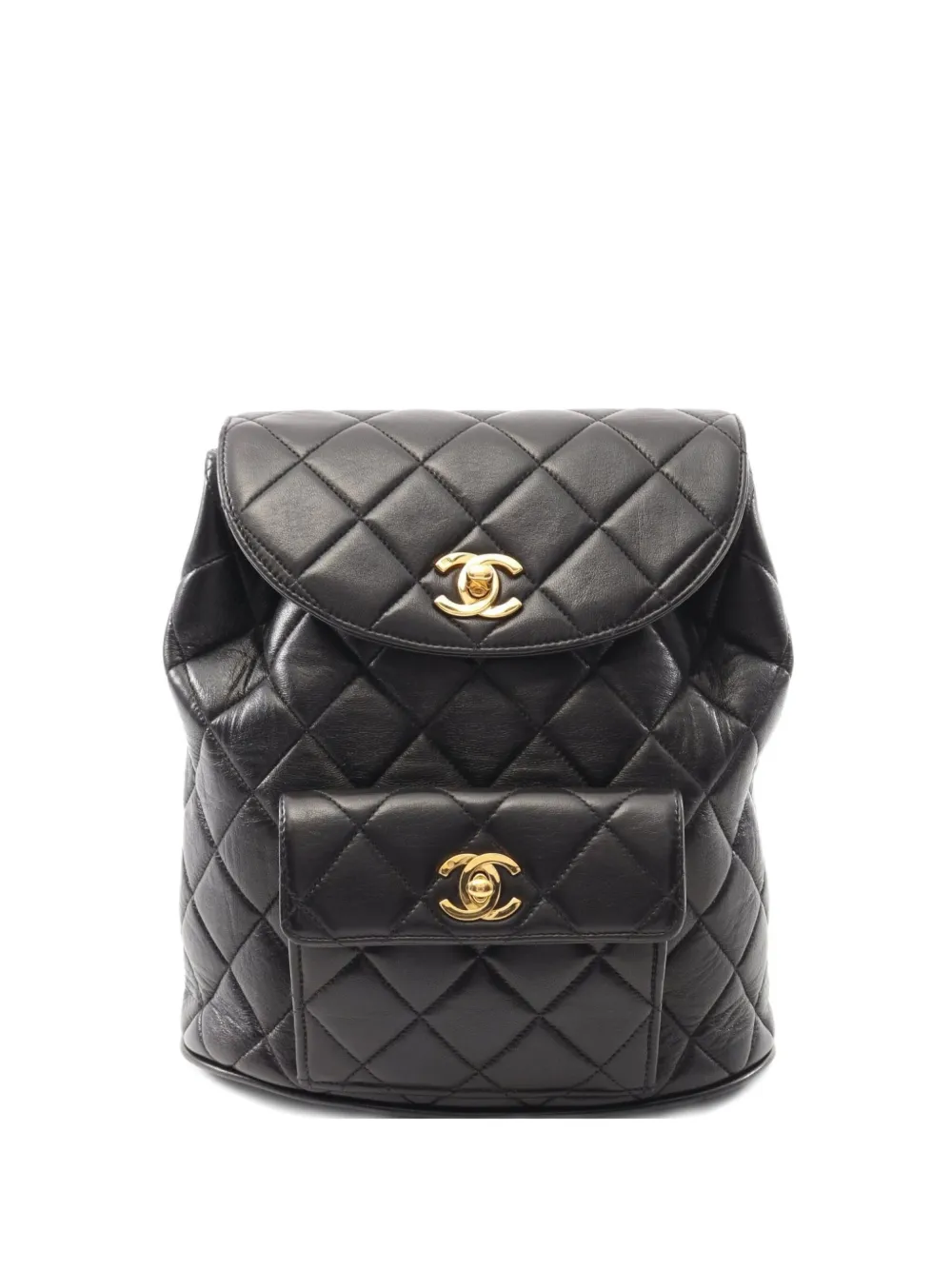 CHANEL Pre-Owned 2000s デュマ ラムスキン バックパック - ブラック CHANEL Pre-Owned 2000s デュマ ラムスキン バックパック - ブラック