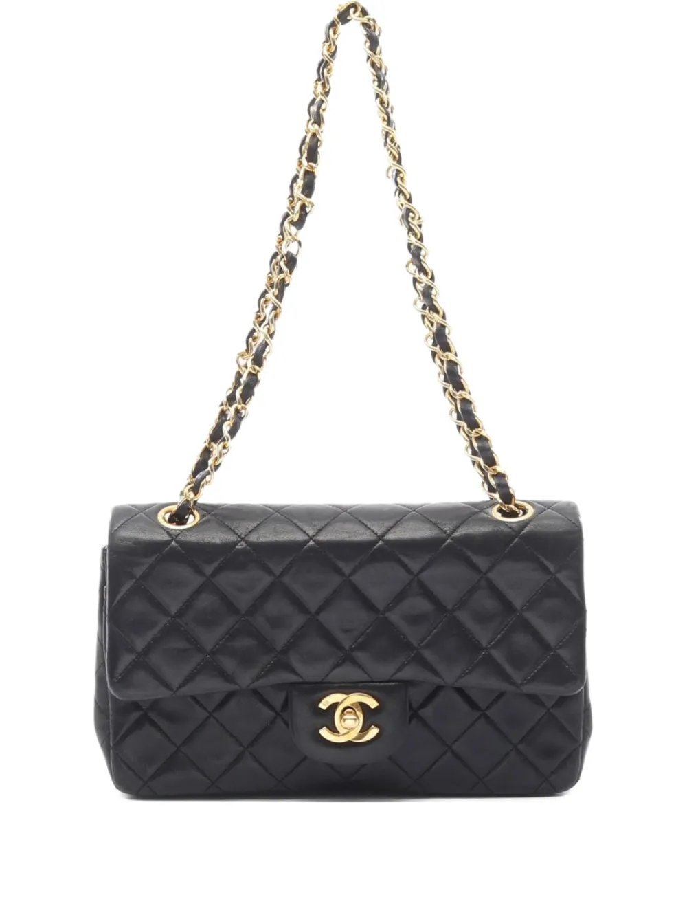 CHANEL Pre-Owned 1989-1991 ダブル フラップ ショルダーバッグ - ブラック CHANEL Pre-Owned 1989-1991 ダブル フラップ ショルダーバッグ - ブラック