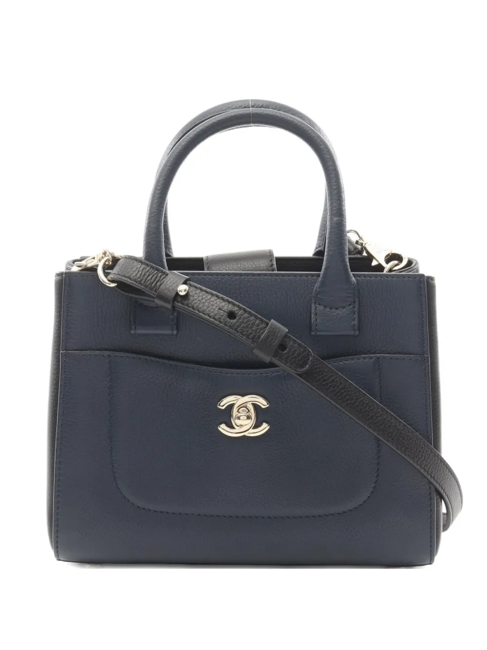 CHANEL Pre-Owned 2016-2017 small interlocking CC fastening tote bag - CHANEL Pre-Owned 2016-2017 small interlocking CC fastening tote bag -