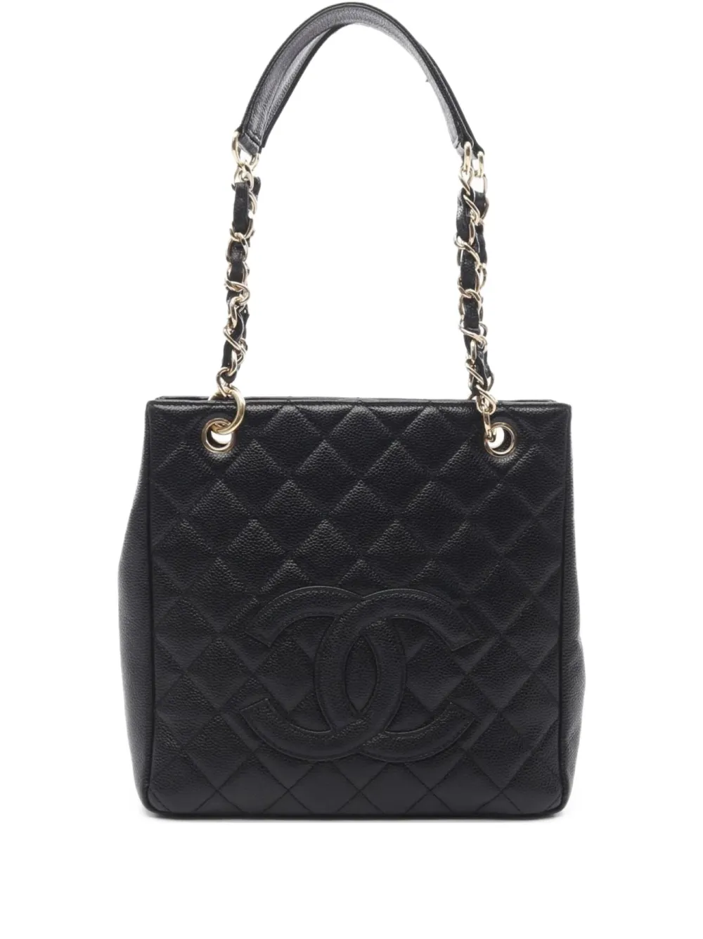 CHANEL Pre-Owned 2003 Matelassé chain tote bag - ブラック CHANEL Pre-Owned 2003 Matelassé chain tote bag - ブラック
