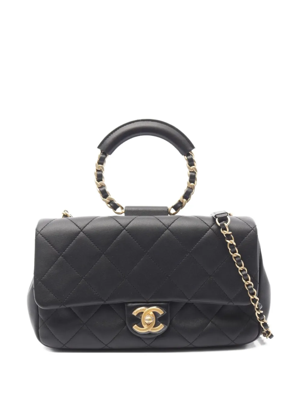 CHANEL Pre-Owned 2019 Matelassé small shoulder bag - ブラック CHANEL Pre-Owned 2019 Matelassé small shoulder bag - ブラック