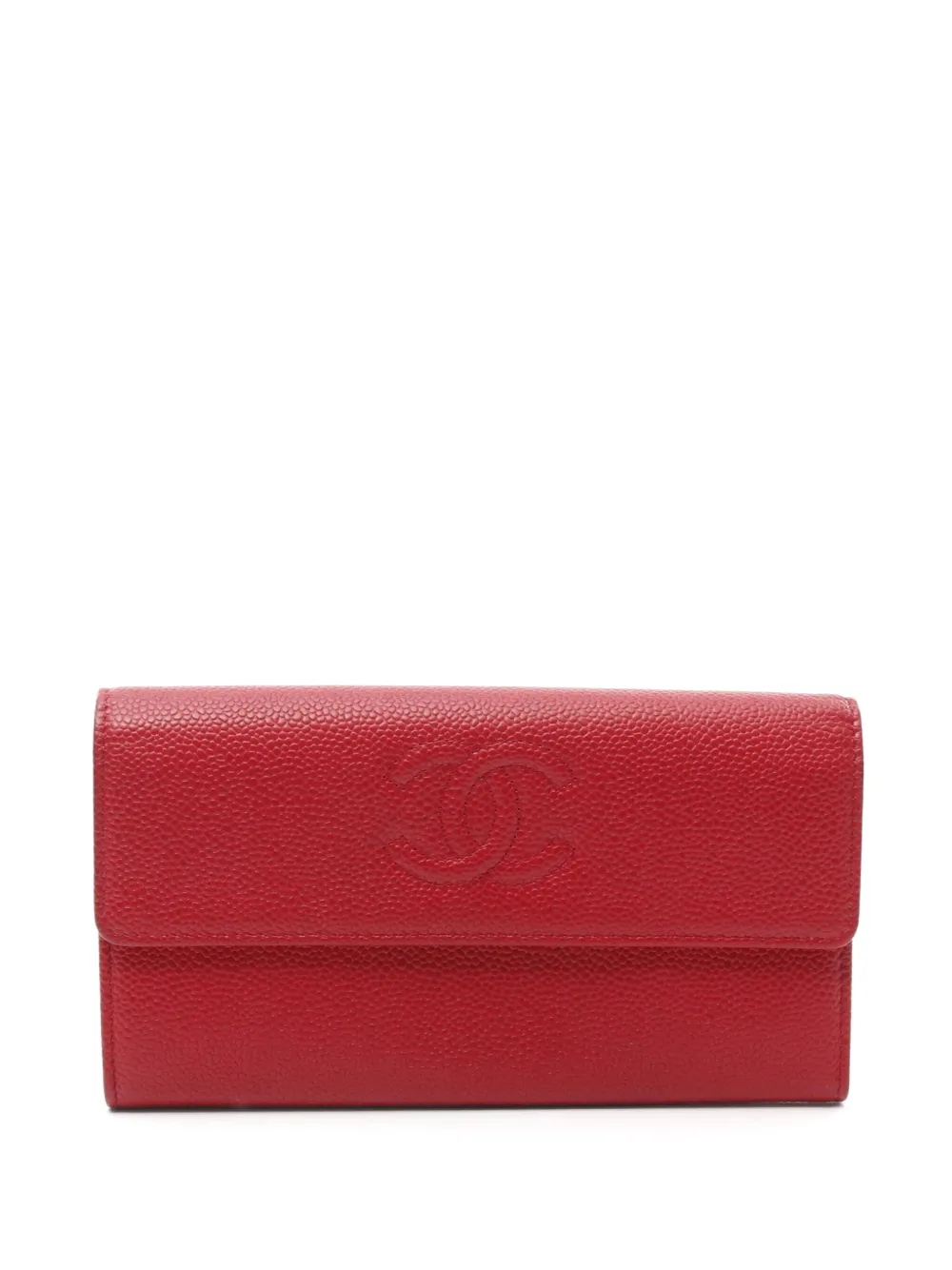 CHANEL Pre-Owned 2016-2017 Coco Mark bi-fold wallet - レッド CHANEL Pre-Owned 2016-2017 Coco Mark bi-fold wallet - レッド