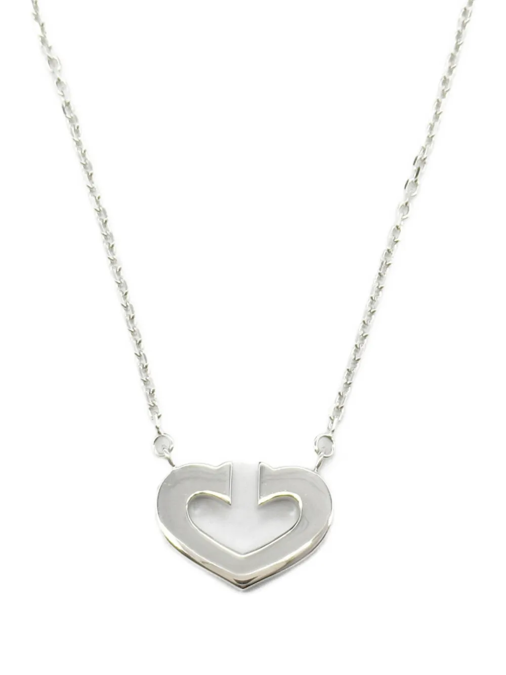 Pre-owned Cartier 2010s 18k White Gold C Heart Necklace