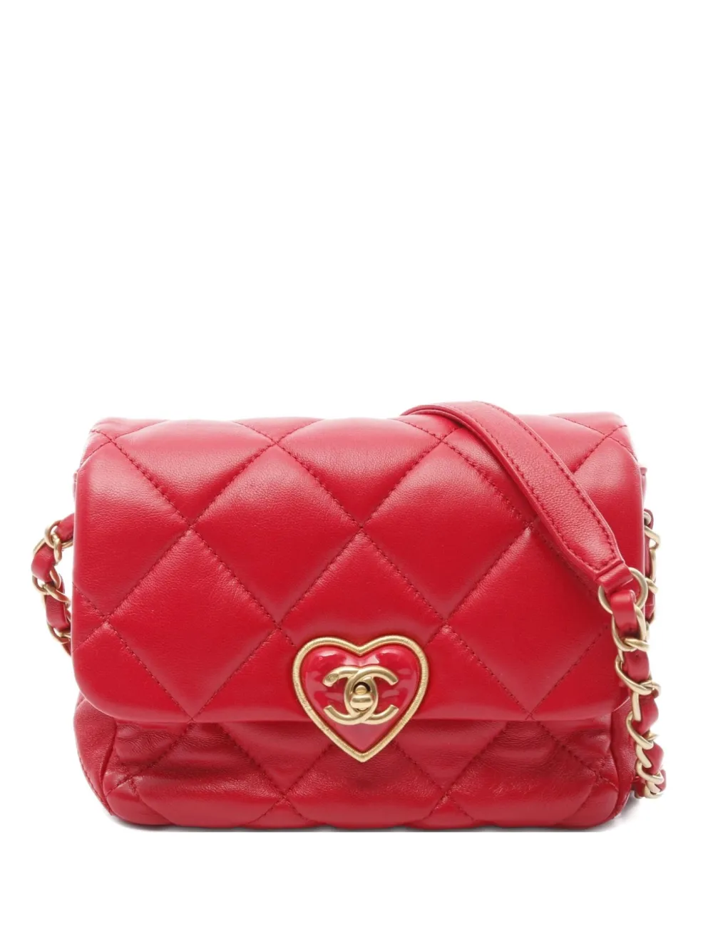 CHANEL Pre-Owned sac porté épaule matelassé cœur lock (2010) | rouge | Image 1