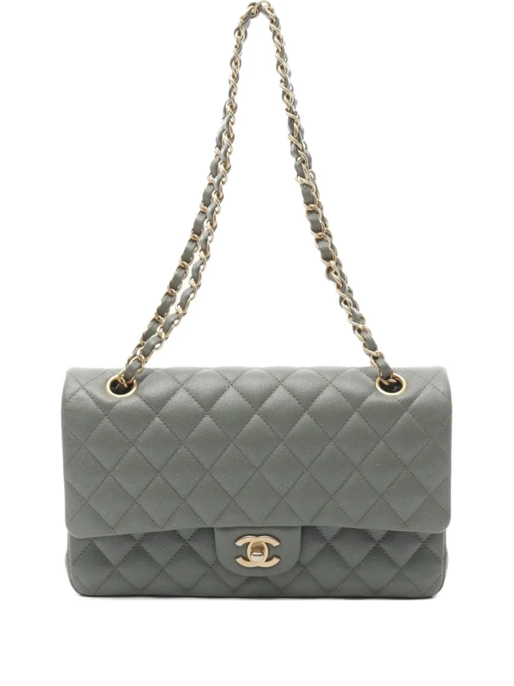 CHANEL Pre-Owned 2018 Double Flap diamond-quilting shoulder bag | Green | Image 1