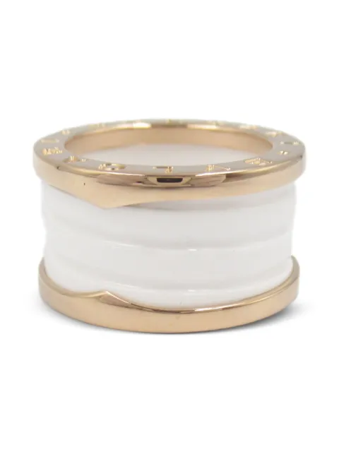 Bvlgari Pre-Owned 18K rose gold B.zero 1 ceramic ring
