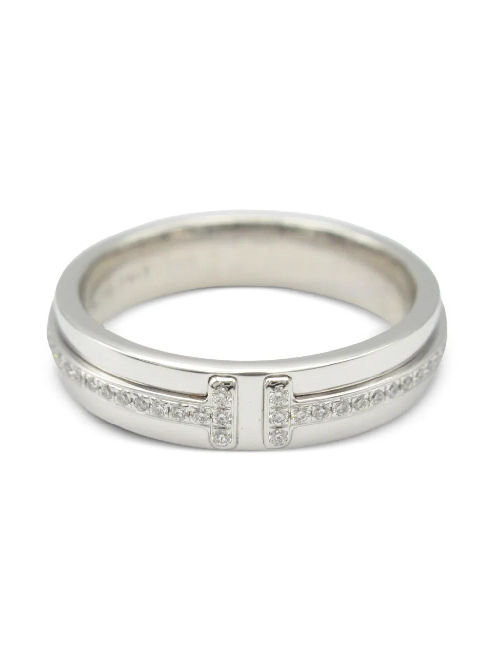 Tiffany & Co. Pre-Owned 2010s 18K white gold T diamond ring | Silver | Image 1
