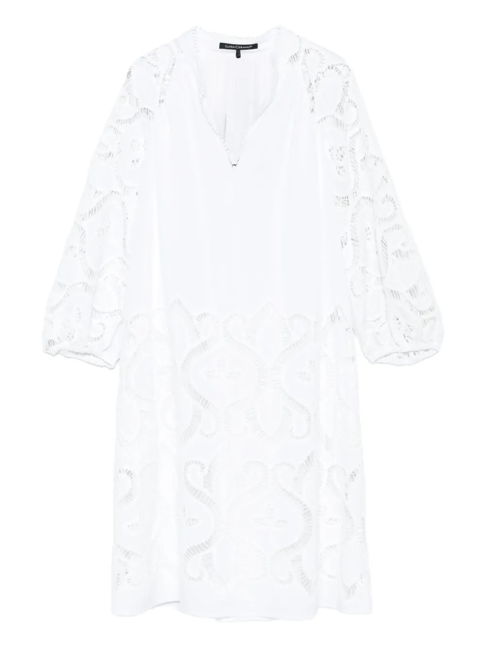 Luisa Cerano Mini-jurk met pofmouwen Wit