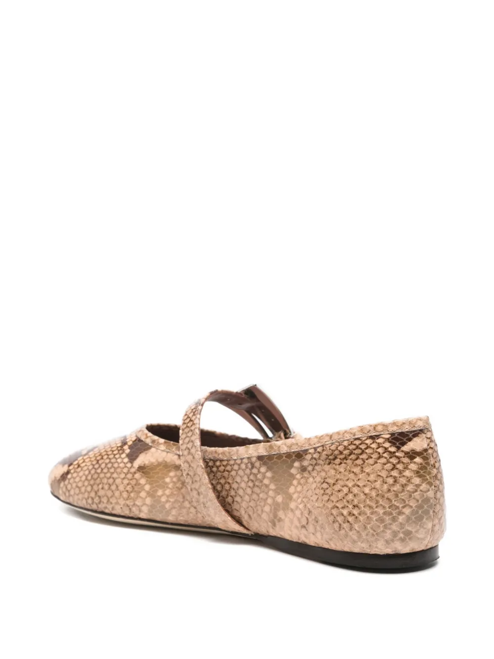Paris Texas Sveva ballerina's met slangen-effect en gesp Beige