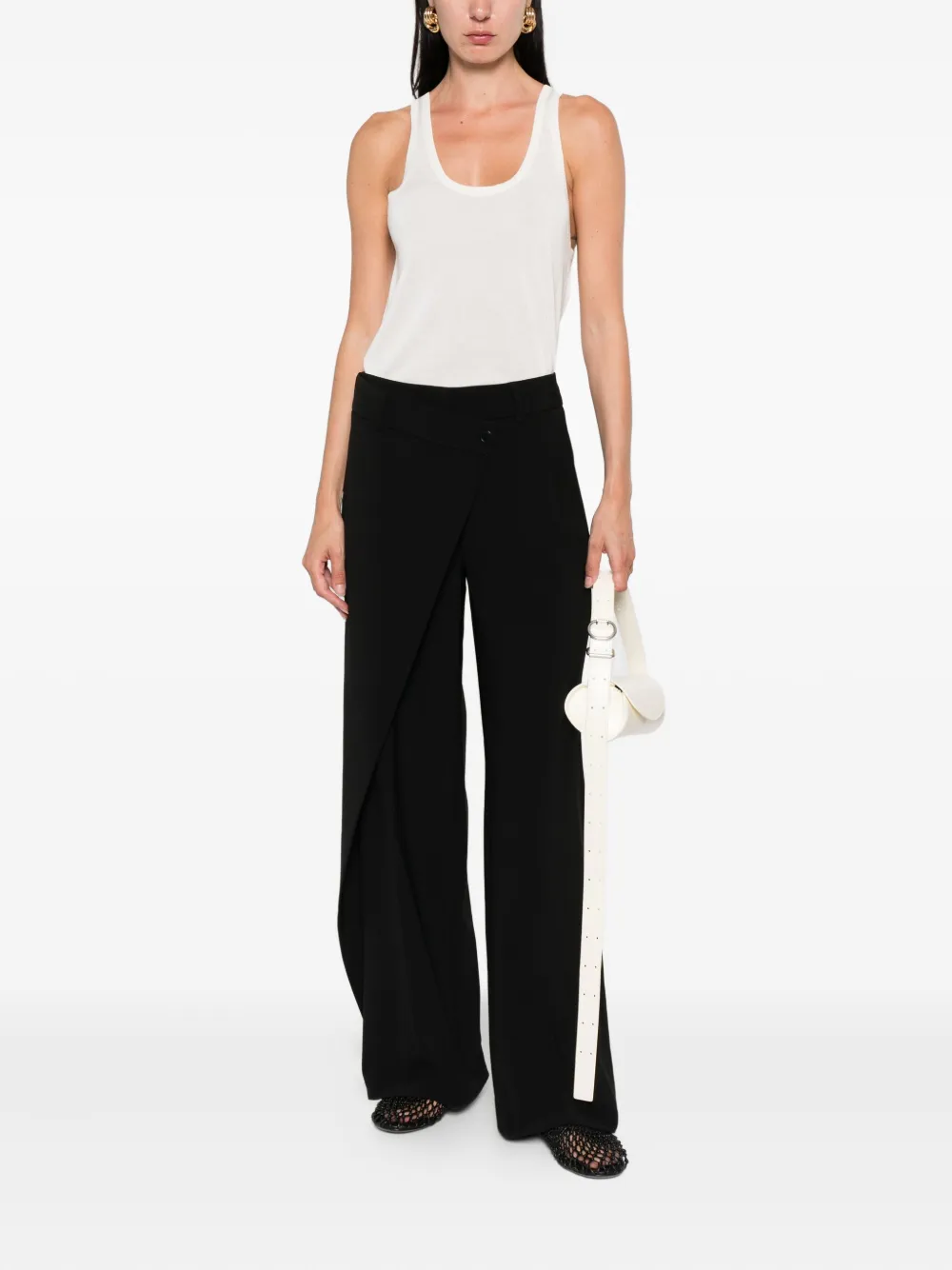 Cambio Broek met wikkel-effect - Zwart