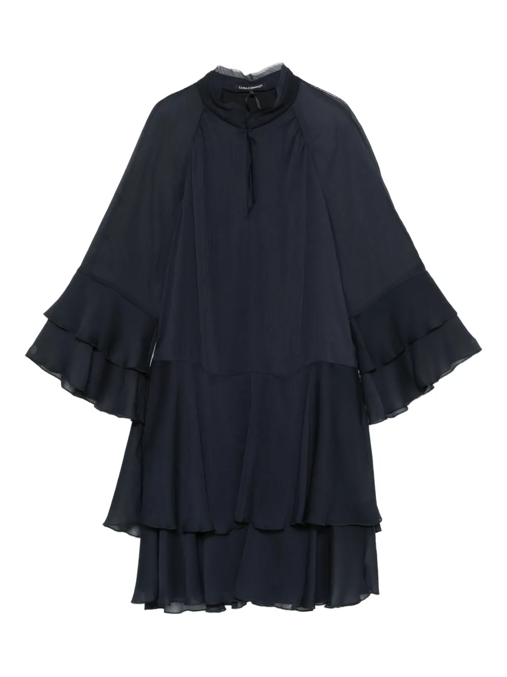 Luisa Cerano Jurk met ruches Blauw