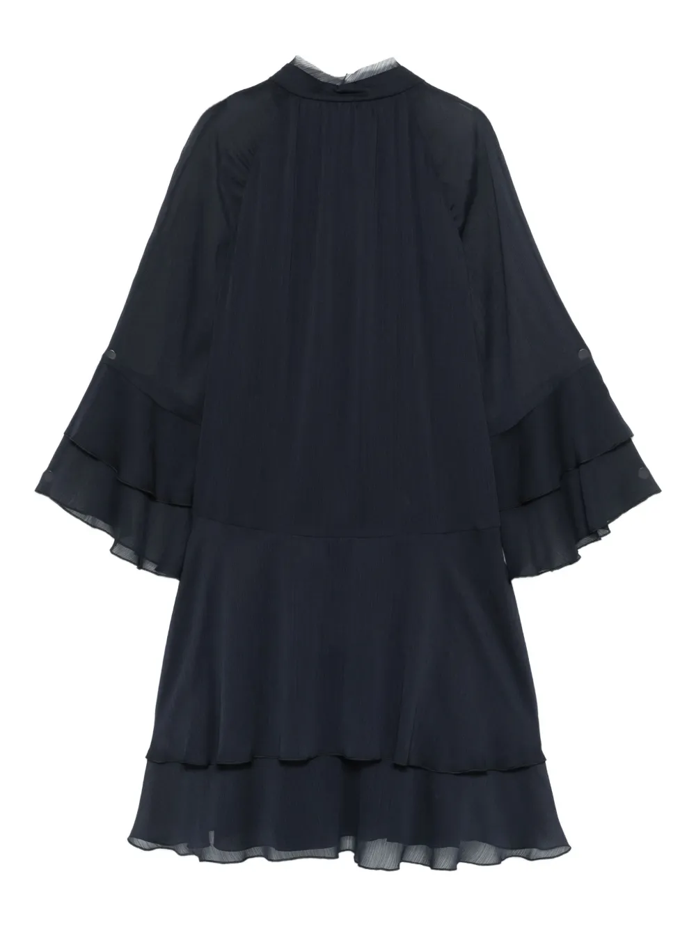 Luisa Cerano Jurk met ruches Blauw