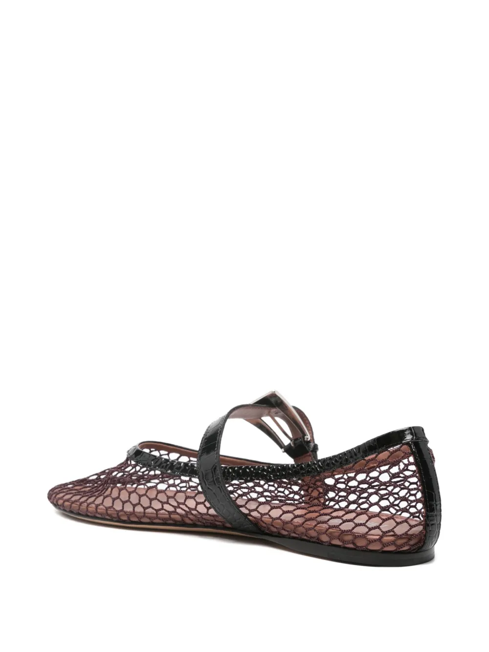 Paris Texas Sveva Mesh-panel Buckle Ballet Flats