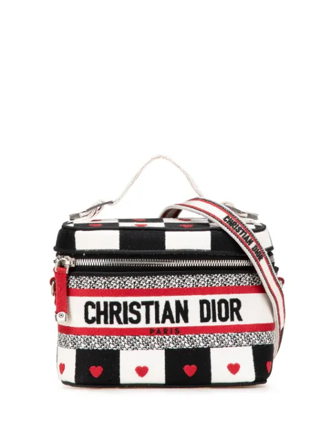 Christian Dior Pre-Owned 2021 Small Canvas Embroidered D Royaume d Amour Diortravel Case vanity bag