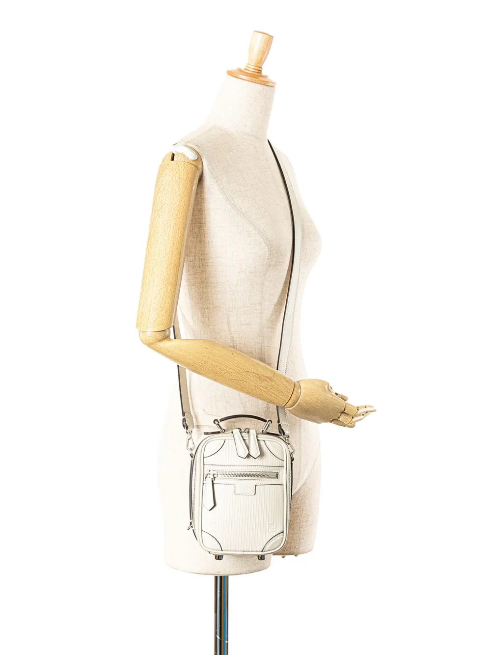 Fendi Pre-Owned 2010-2025 Mini Vitello Astro Rubber Effect Trolley satchel | Pre-Owned | Image 2