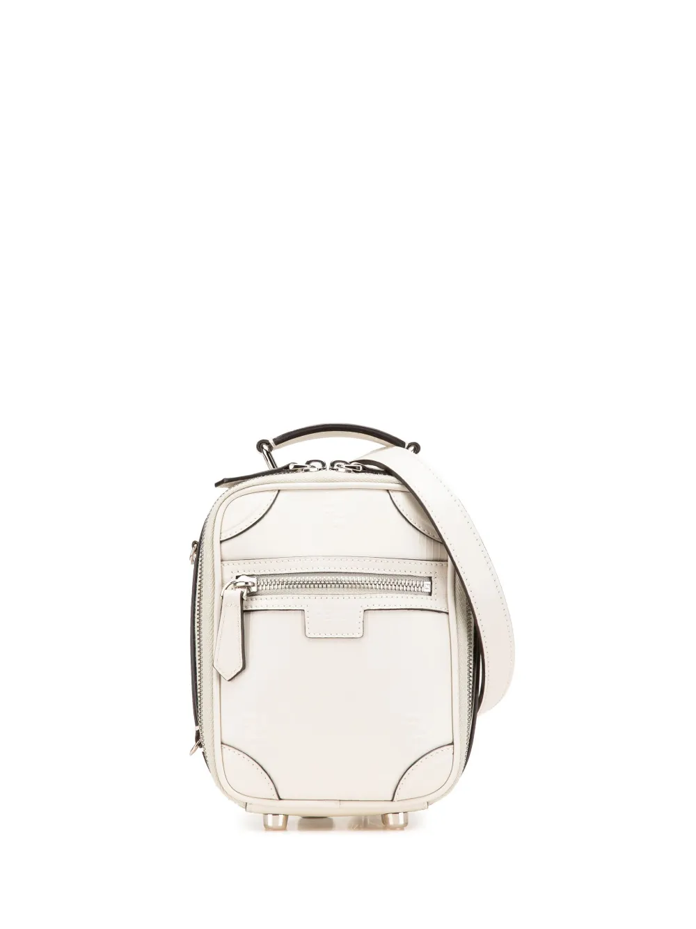 Fendi Pre-Owned 2010-2025 Mini Vitello Astro Rubber Effect Trolley satchel | White | Image 1