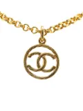 CHANEL Pre-Owned 1993 Gold Plated CC Round Pendant Necklace costume necklace