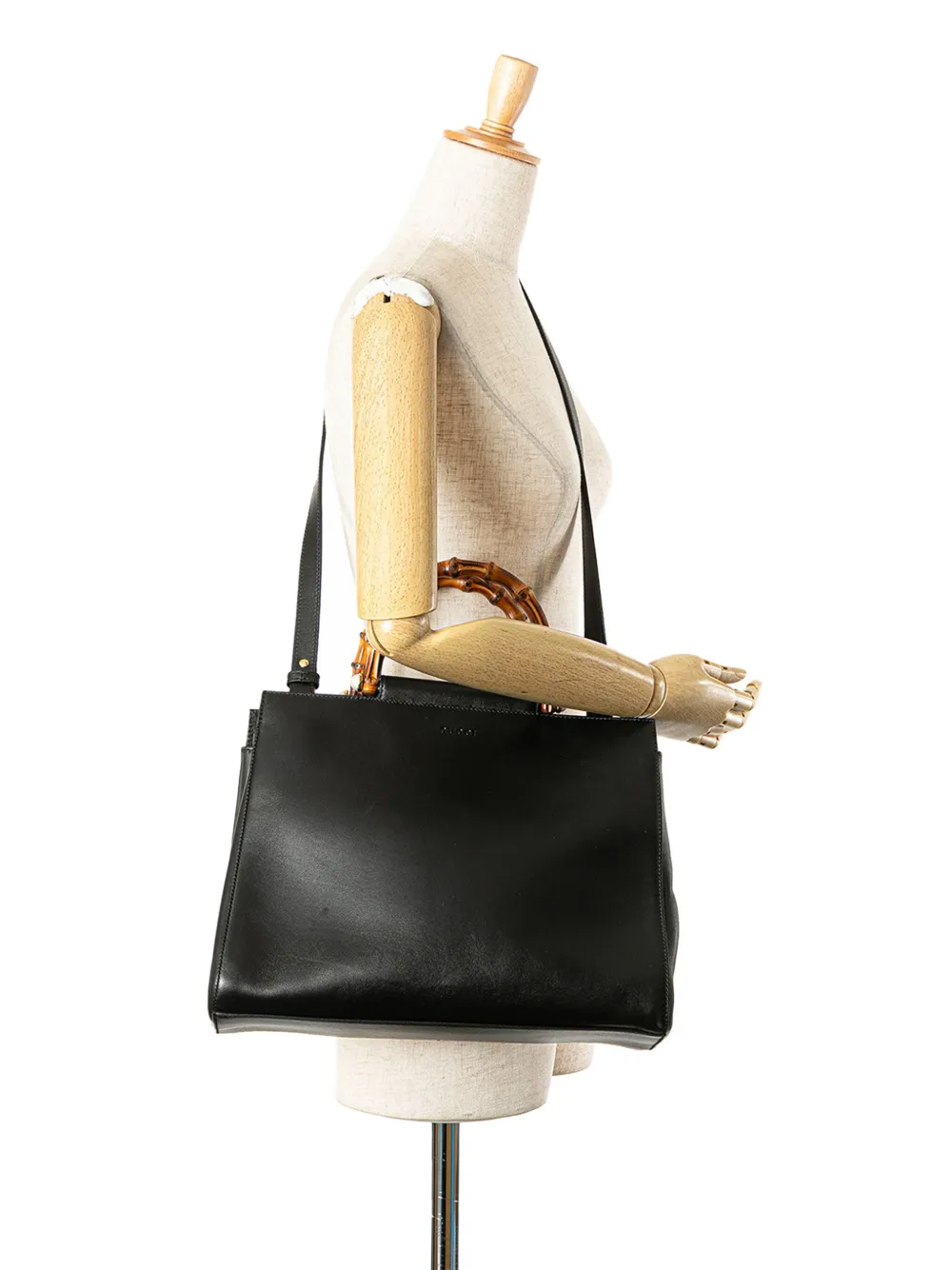 Gucci Pre-Owned 2000-2015 Medium Leather Bamboo Nymphaea satchel | Pre-Owned | Image 2