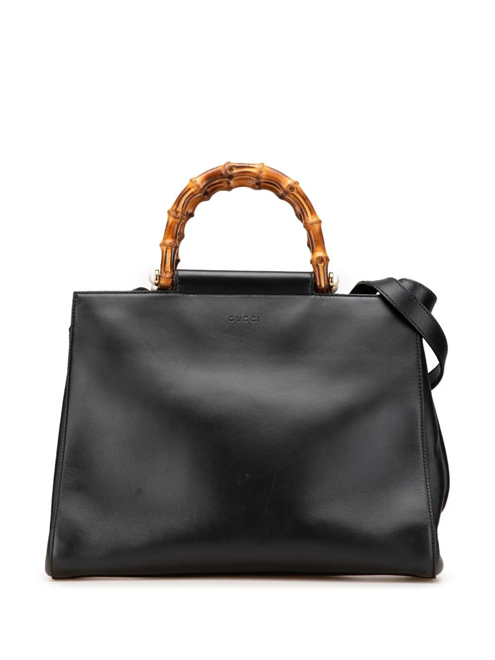 Gucci Pre-Owned 2000-2015 ミディアム レザー バンブー ニムフェア サッチェルバッグ - ブラック Gucci Pre-Owned 2000-2015 ミディアム レザー バンブー ニムフェア サッチェルバッグ - ブラック