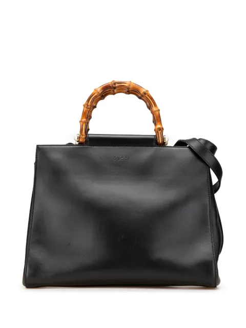 Gucci Pre-Owned sac à main Bamboo Nymphaea médium en cuir (2000-2015)
