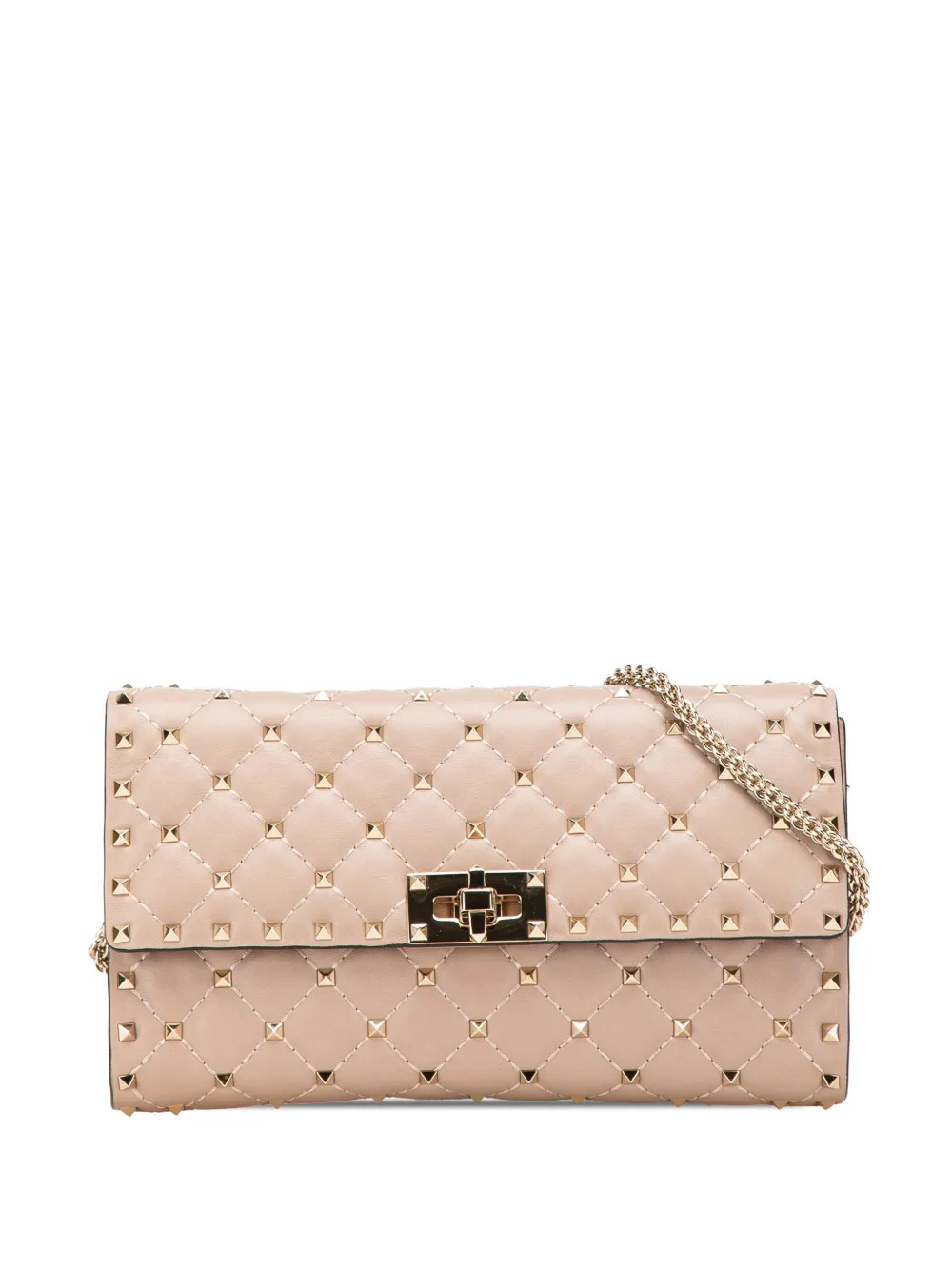 Valentino Garavani Pre-Owned 2000-2017 Nappa Rockstud Spike Wallet On Chain crossbody bag | Brown | Image 1