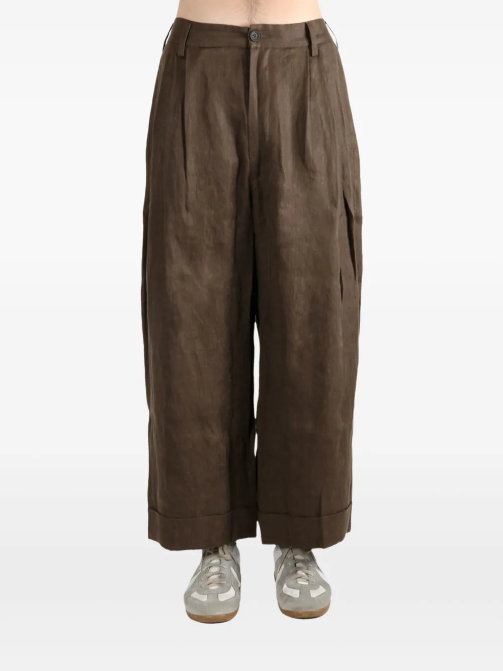 Ziggy Chen pleat-detail linen trousers | Wide Leg Pants | Image 2