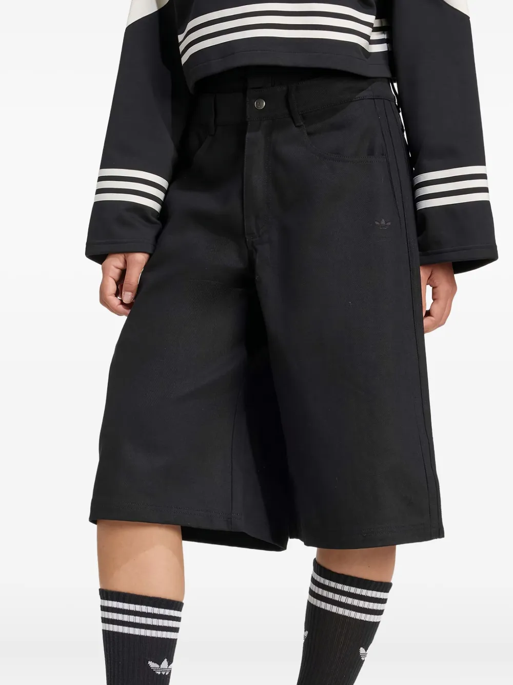 adidas Shorts met geborduurd logo Zwart