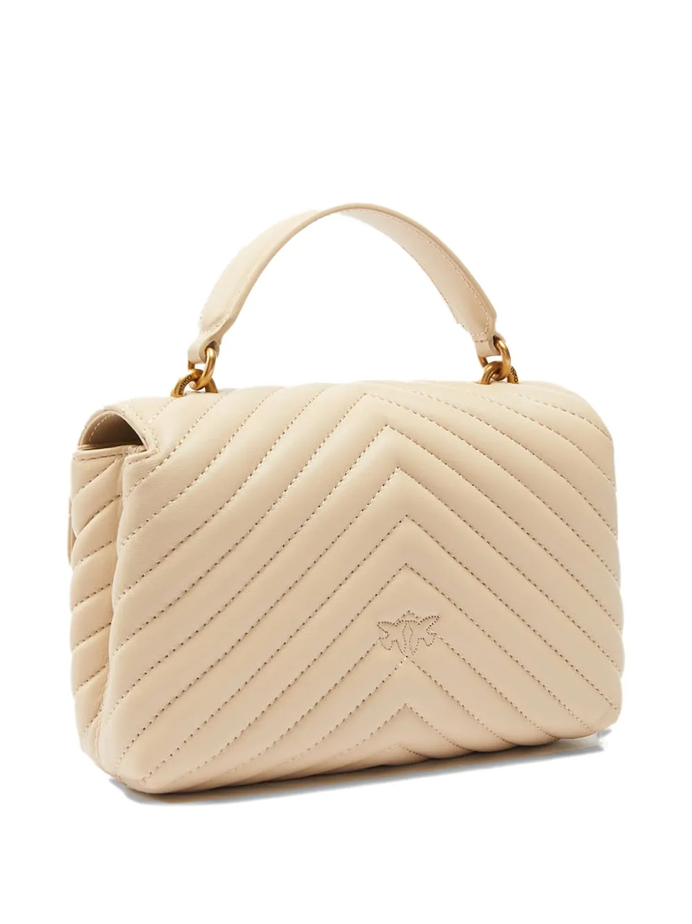 PINKO Love Birds gewatteerde schoudertas Beige