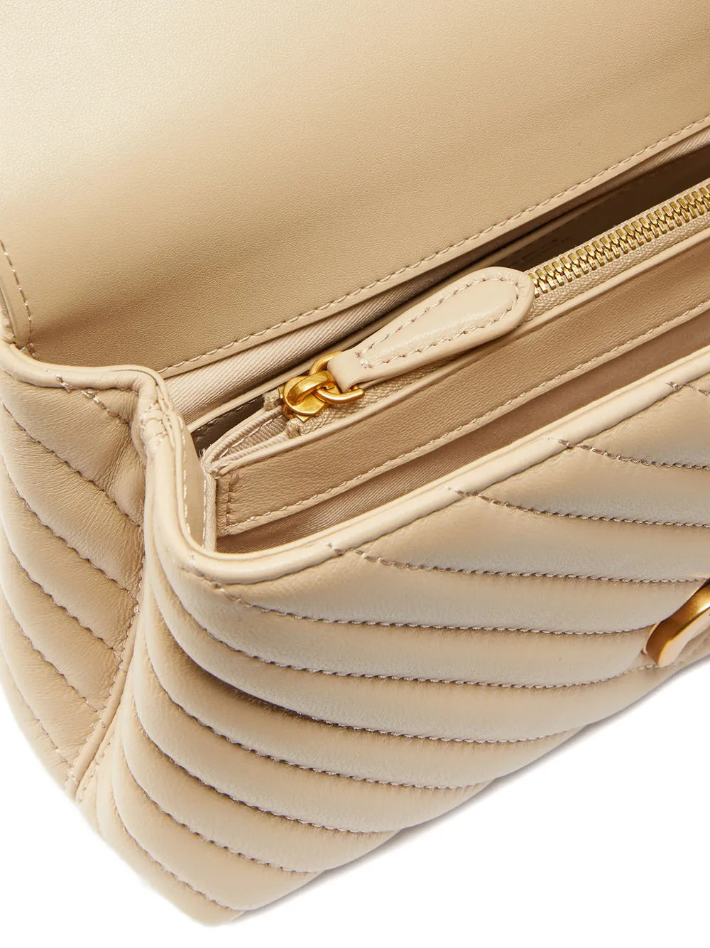PINKO Love Birds gewatteerde schoudertas Beige