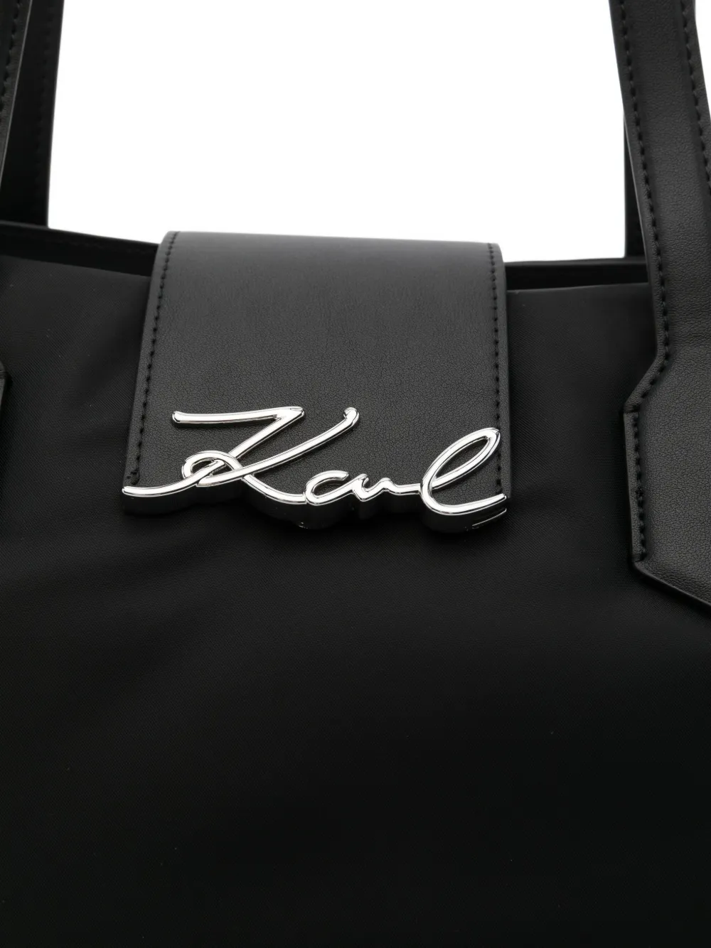 Karl Lagerfeld Shopper met kenmerkend plakkaat Zwart