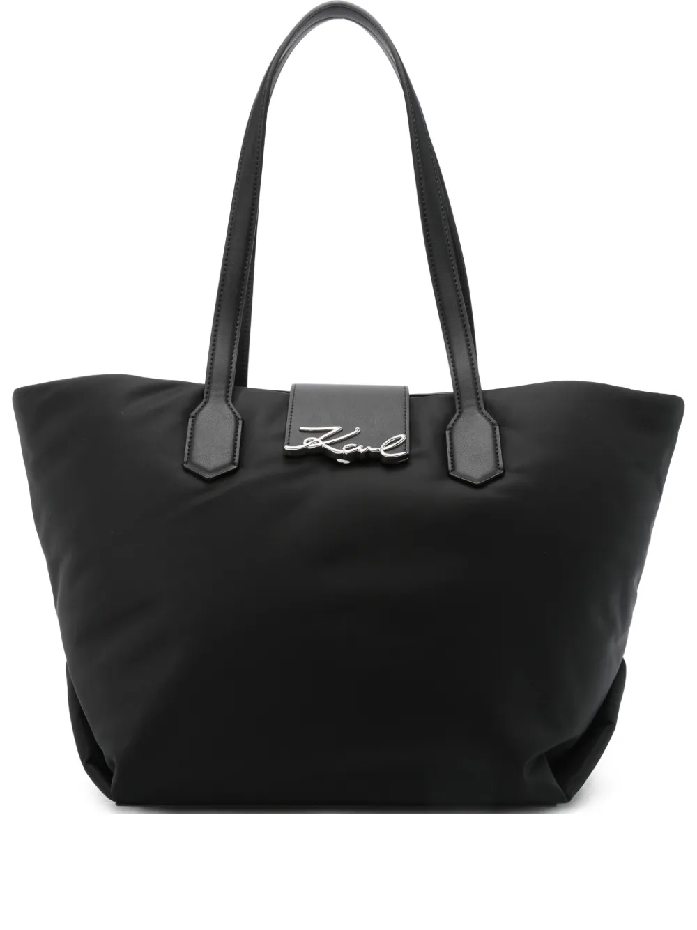 Karl Lagerfeld Shopper met kenmerkend plakkaat Zwart