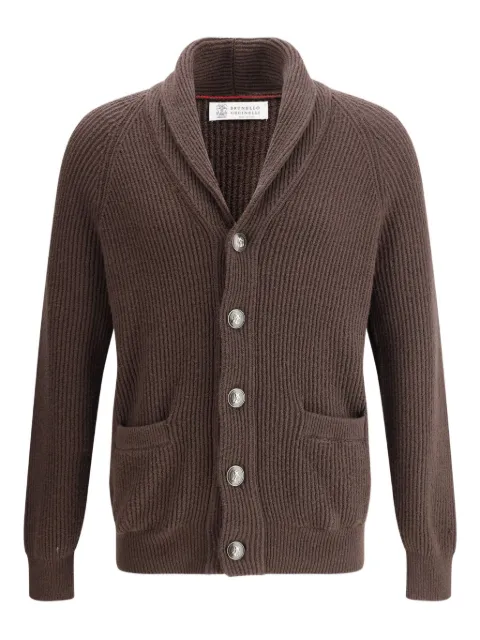 Brunello Cucinelli shawl-lapel ribbed cardigan