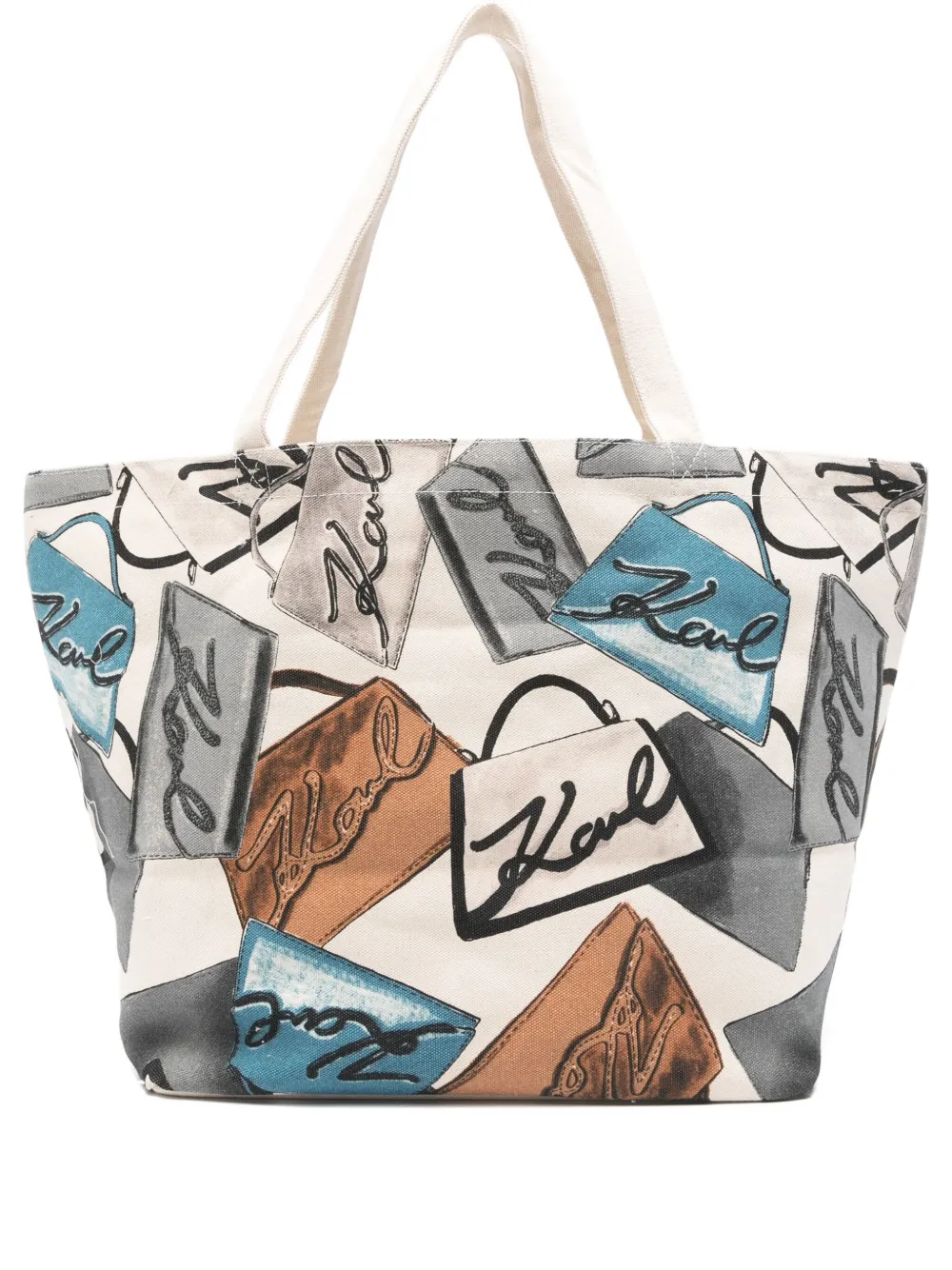 Karl Lagerfeld Logo-print Tote Bag In Nude
