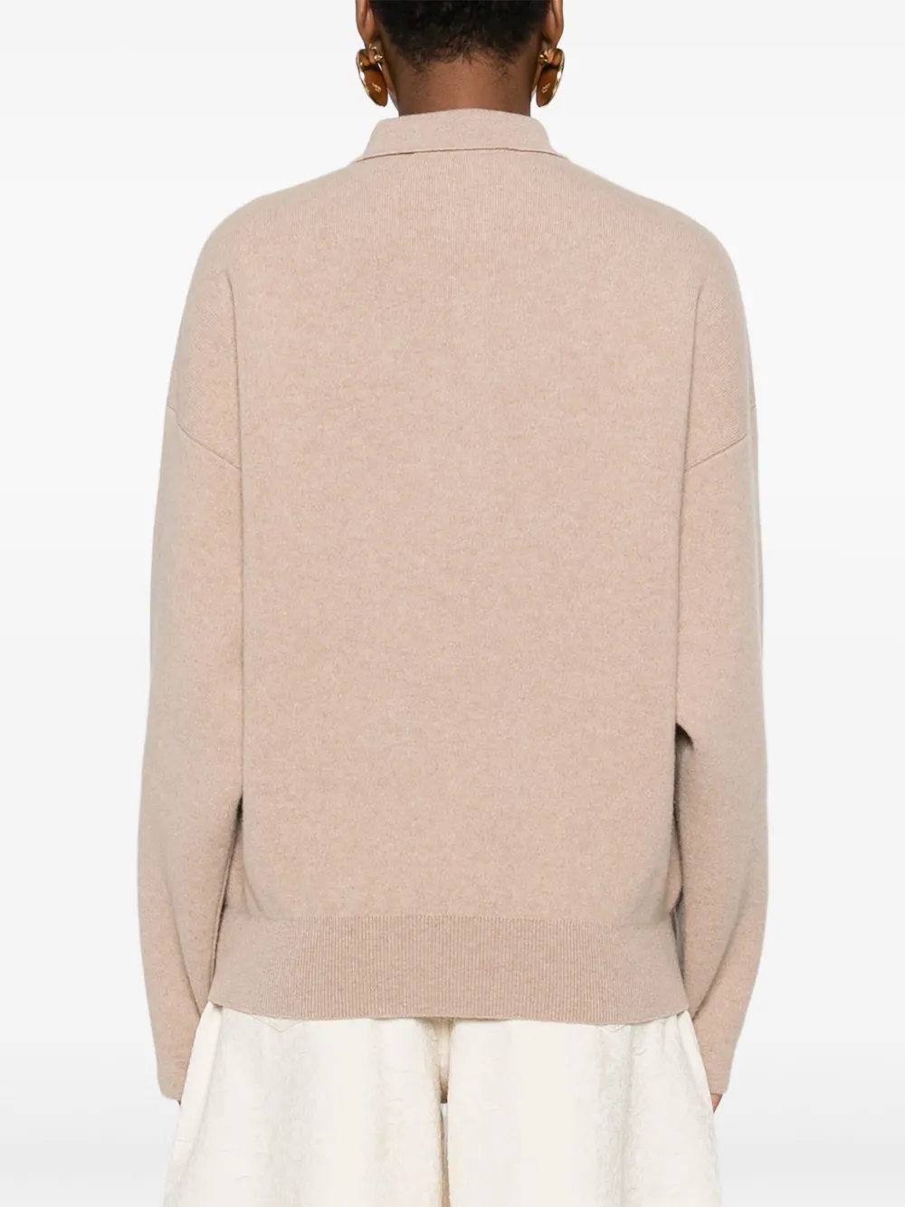 Jacquemus Trui met polohals en knopen Beige
