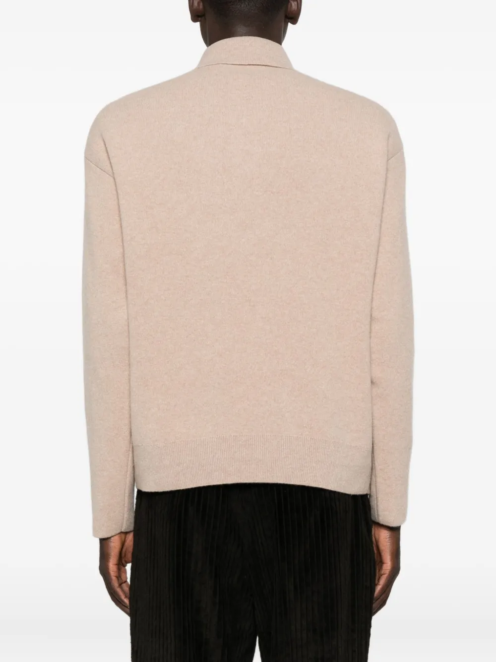 Jacquemus Buttoned Polo-neck Sweater In Neutral
