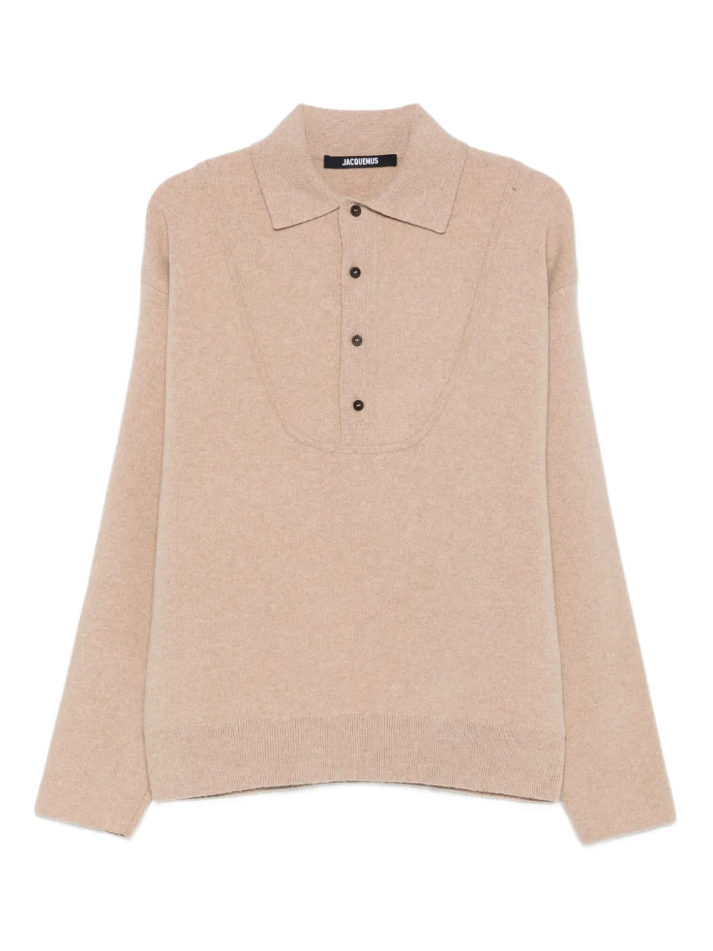 Jacquemus buttoned polo-neck sweater | Neutrals | Image 1