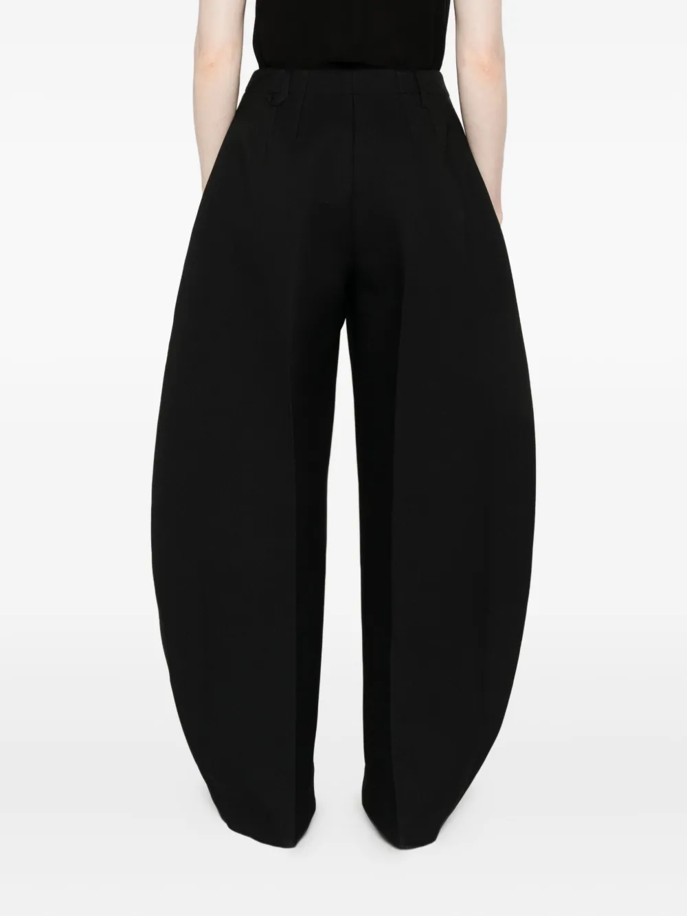 Jacquemus High Waist Balloon Shape Wide Leg Trousers In Black