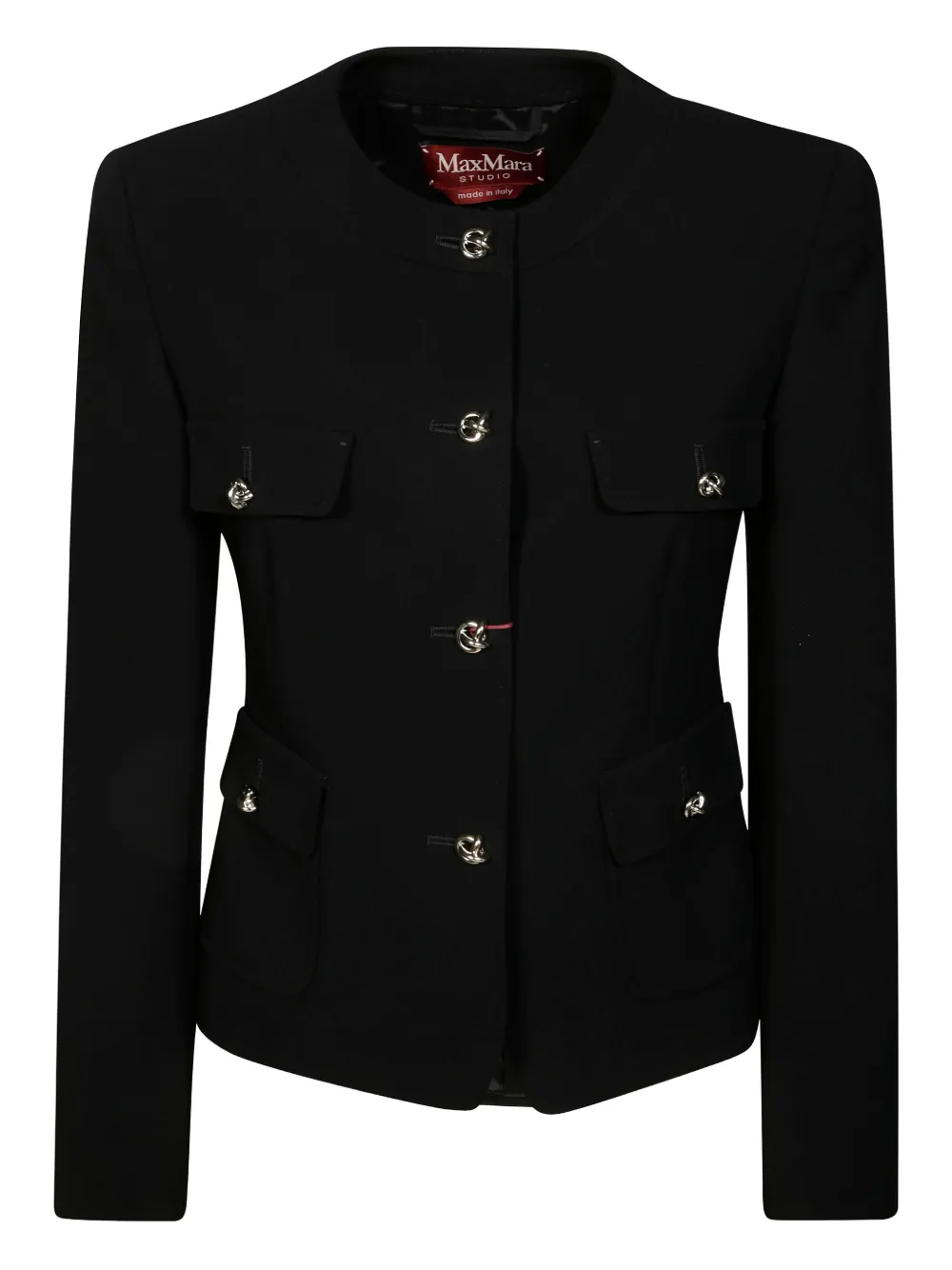 Max Mara Jack met geknoopte knopen Zwart