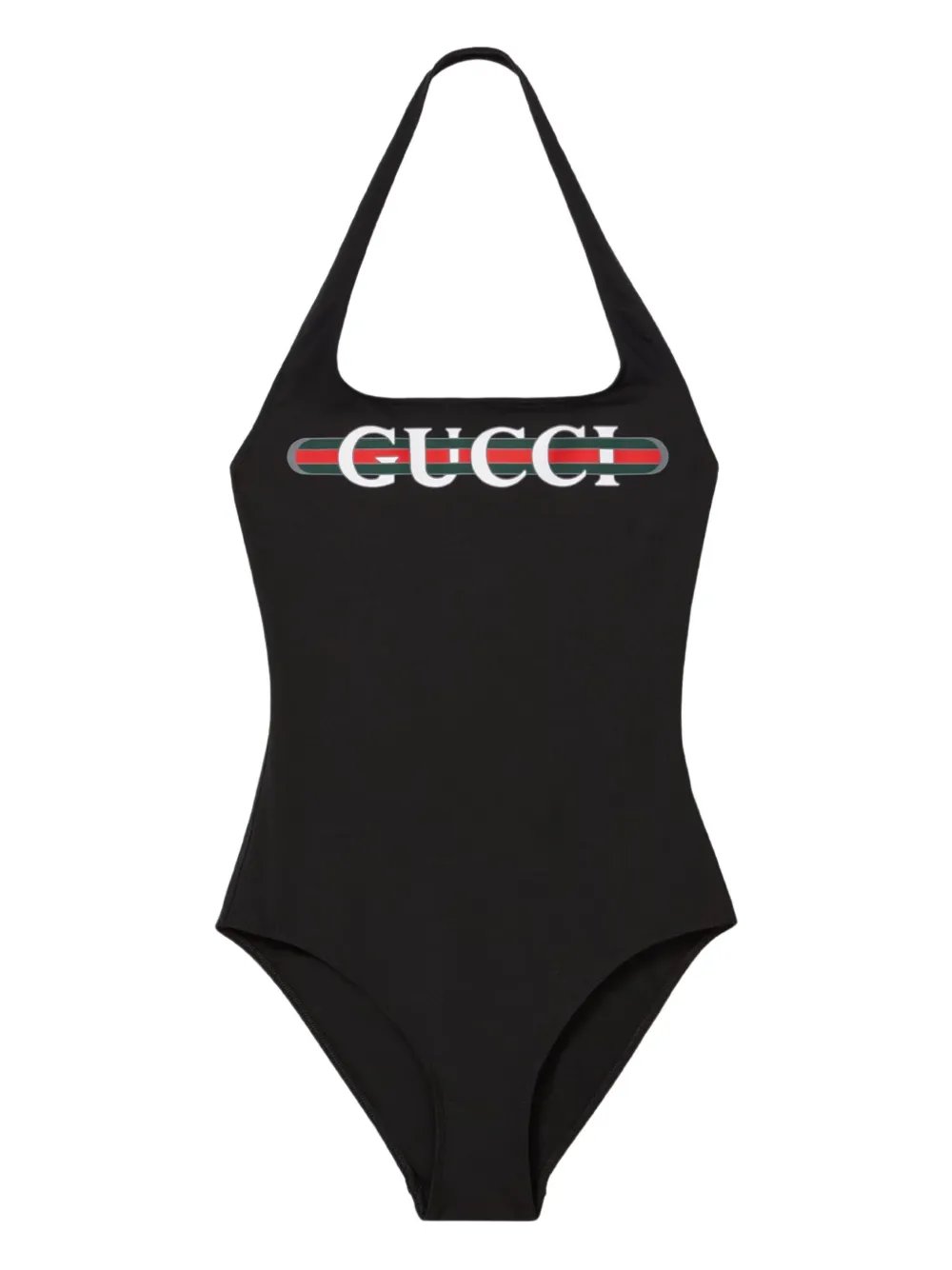 Gucci Sparkling Web-print Halterneck Swimsuit