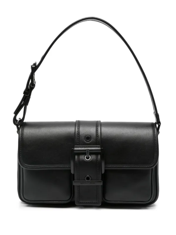 Michael Michael Kors Colby Buckle Flap Shoulder Bag | Black