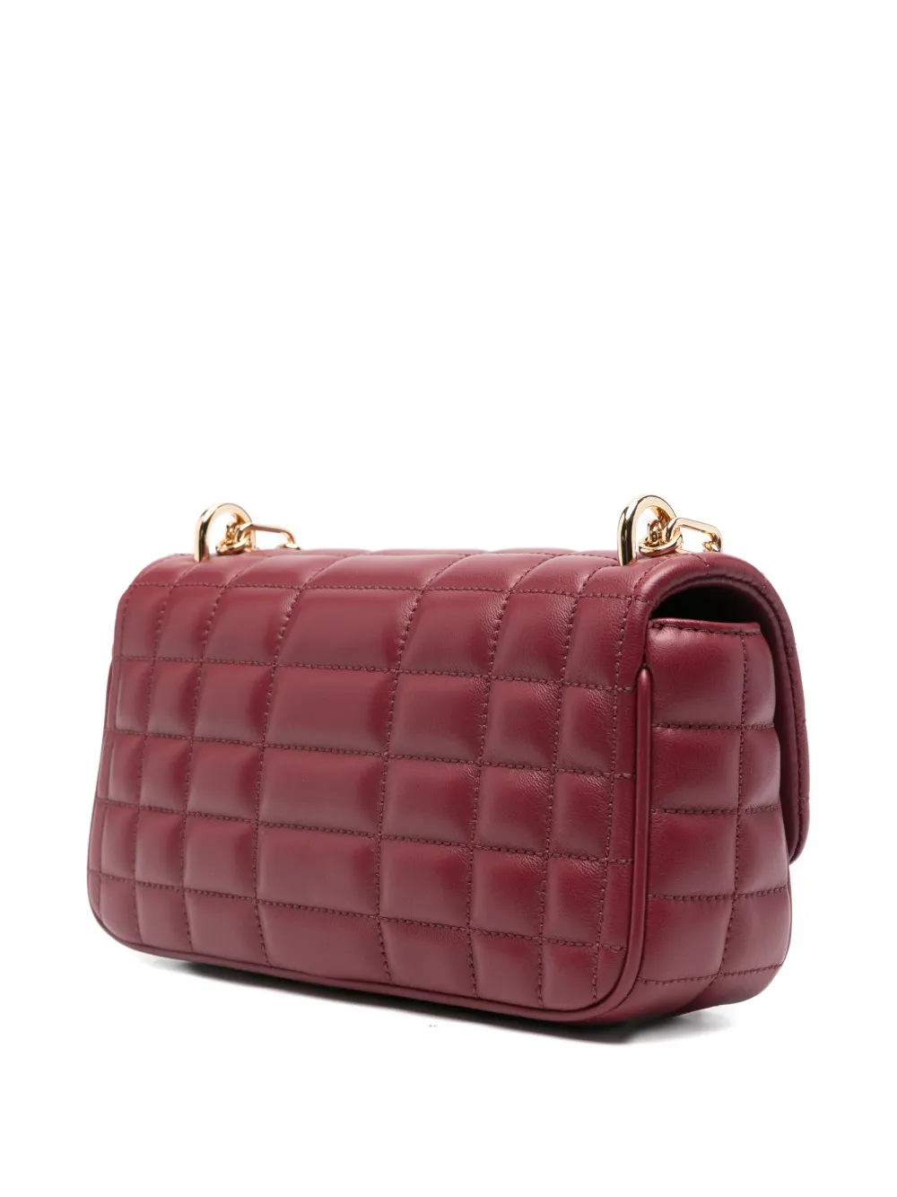 Michael Kors Kleine Tribeca gewatteerde schoudertas met ketting Rood