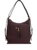 Tod's T Timeless grained leather shoulder bag - Brown