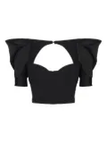 Elisabetta Franchi puff-sleeve corset top - Black