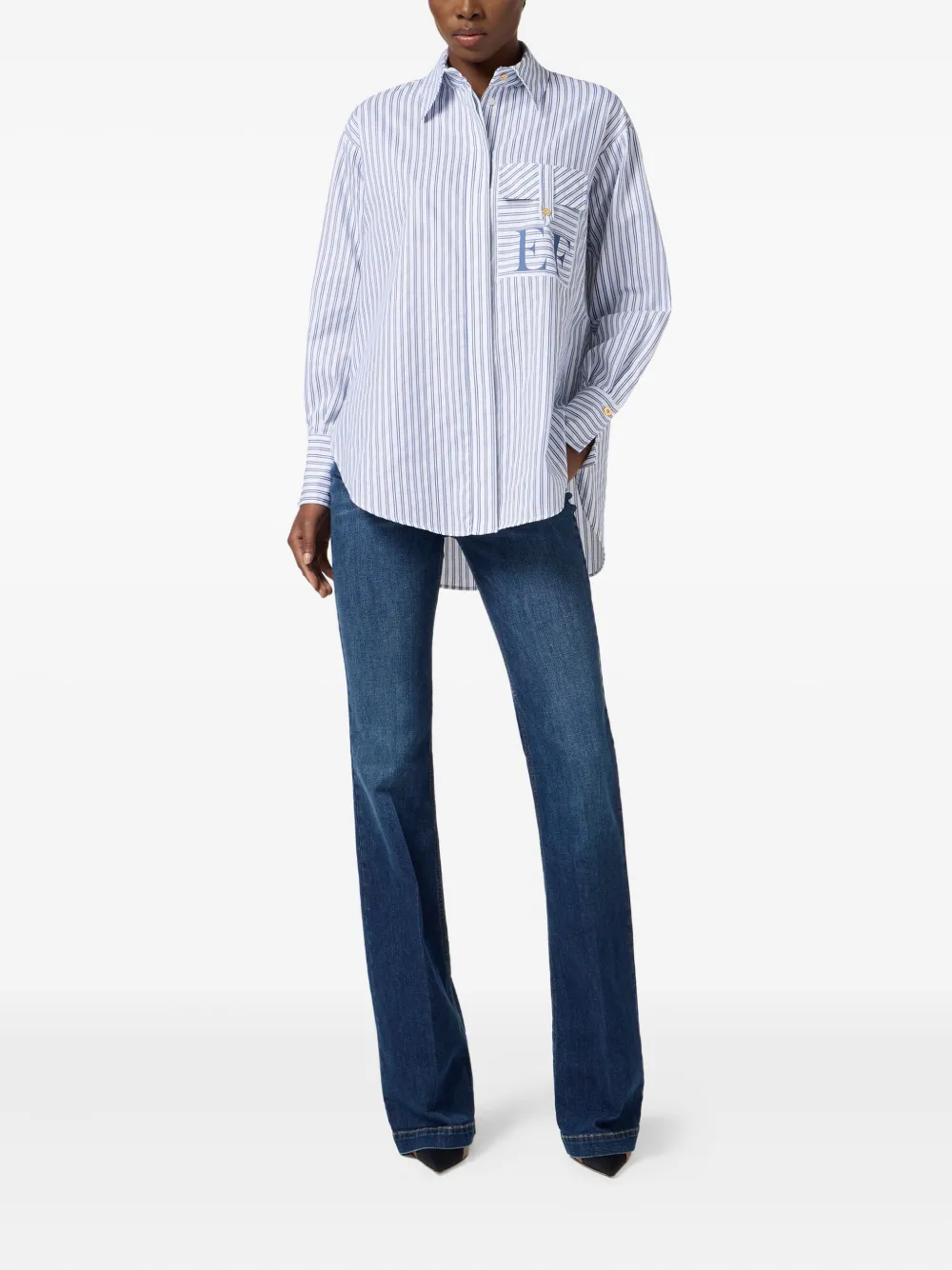 Elisabetta Franchi cotton striped poplin shirt | Shirts | Image 2