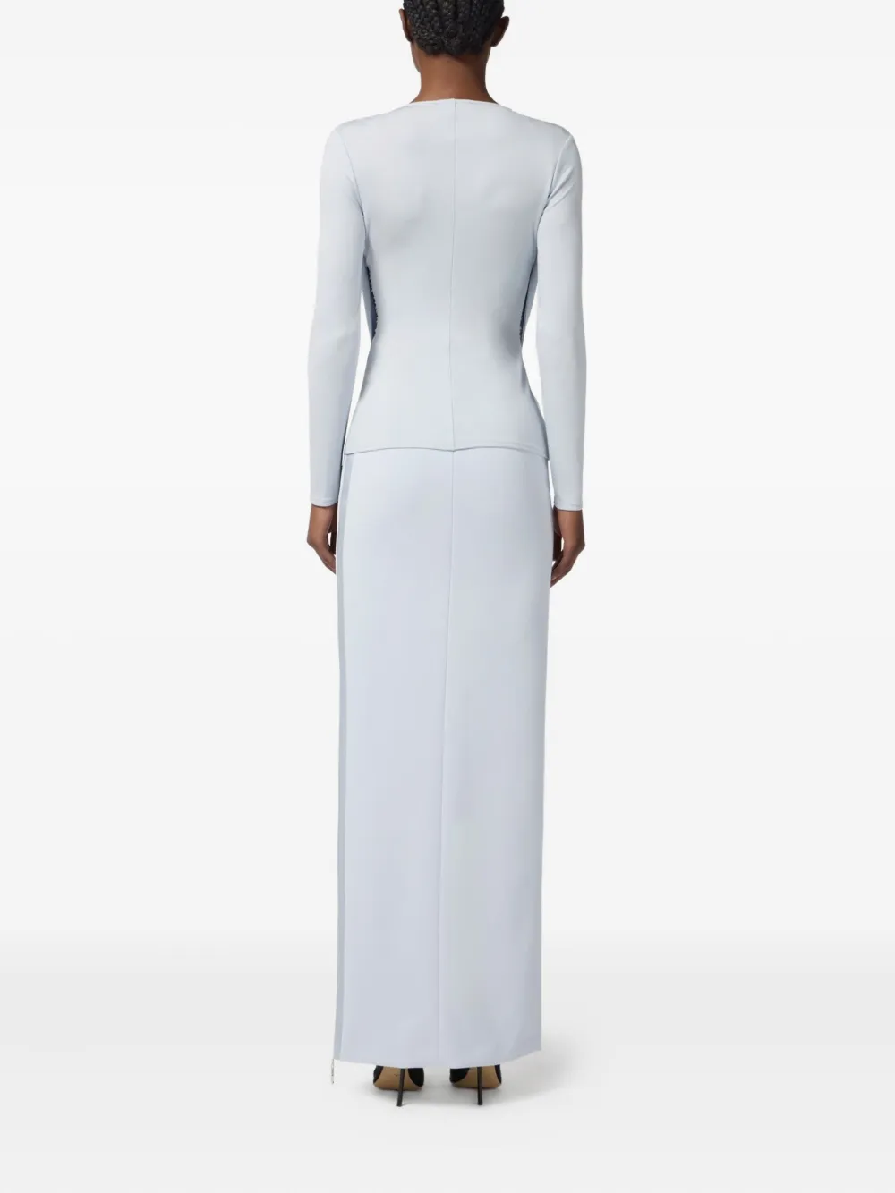 Elisabetta Franchi High-waisted Side-zip Maxi Skirt In Gray