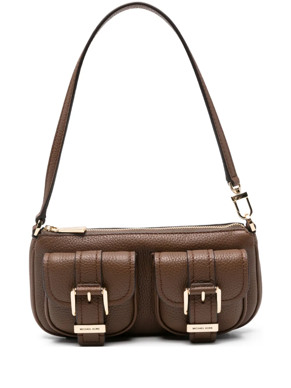 Michael Kors Zoe バックル レザーショルダーバッグ - ブラウン Michael Kors Zoe バックル レザーショルダーバッグ - ブラウン